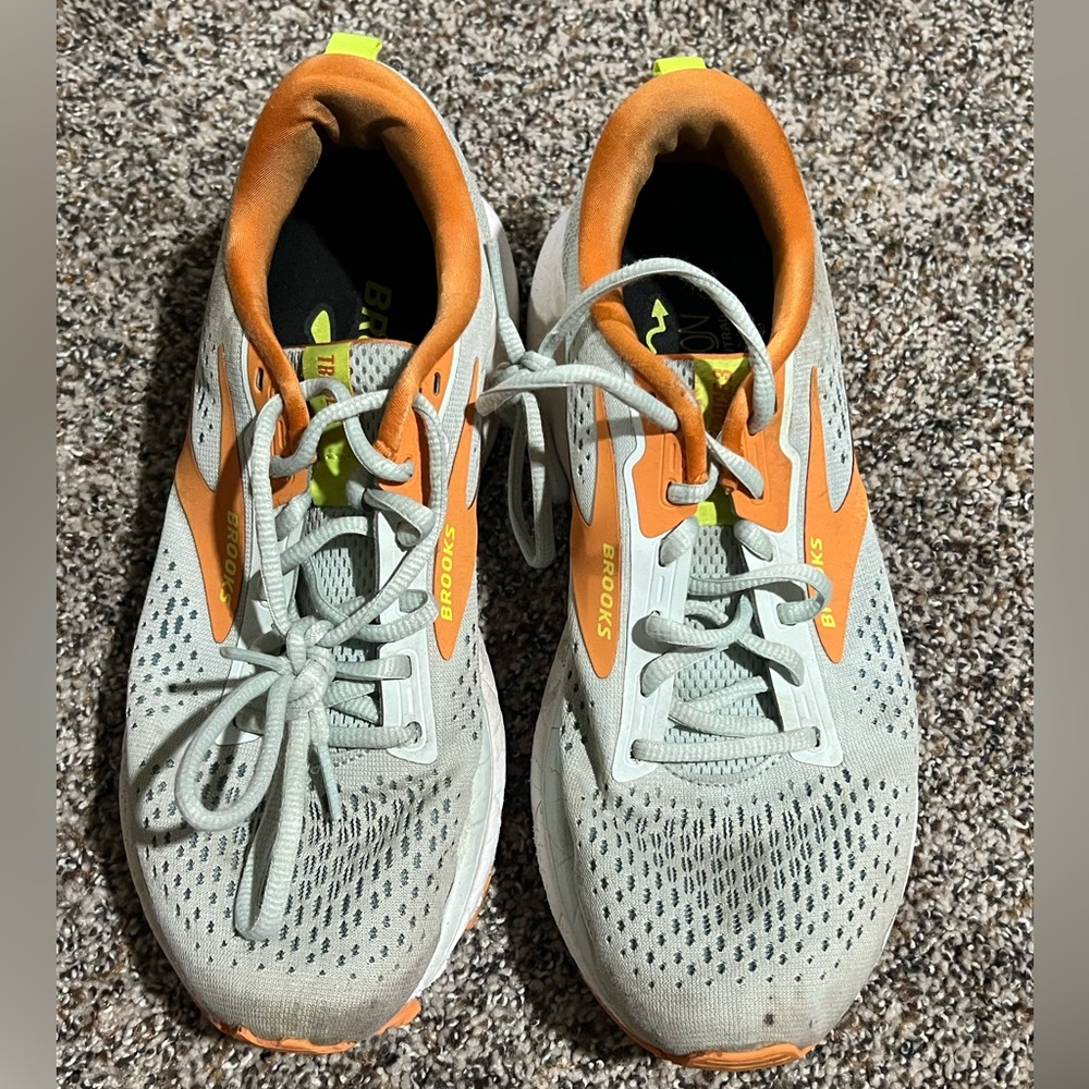 Brooks Orange and Gray Athletic Shoes